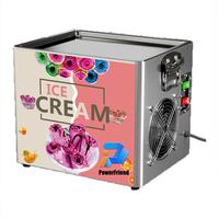 Mesin Pembuat Es Krim Gulung Double Flat Pan Produktivitas Tinggi Kondisi Baru Meja Pendingin untuk Bahan Susu Tinggi