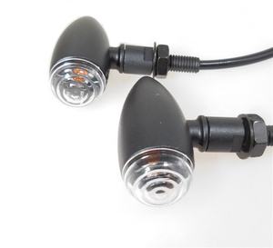 Indicator <b>Light</b> Motorcycle Aluminum Alloy Metal Turn Signals Off-Road Cool <b>Black</b> Bullet Turn Signals - Product Image 1