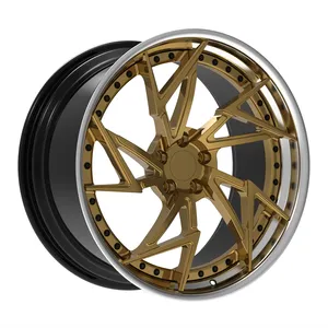 Rines Forjados DH Personalizados de 2 Piezas de 18 19 20 21 22 23 24 Pulgadas para <span class=keywords><strong>Nissan</strong></span> <span class=keywords><strong>GT</strong></span>-<span class=keywords><strong>R</strong></span> con Bordes Pulidos - Product Image 1