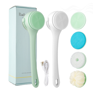 2nd Generation 4 Rechargeable Head Electric Shower <strong>Brush</strong> <strong>Back</strong> Scrubber Exfoliating Long Handle Electric Spin Bath Body <strong>Brush</strong> - Product Image 1