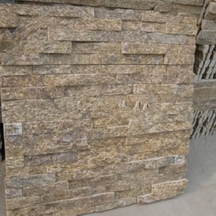 China tigre pele amarelo granito painel cultura pedra para o revestimento da parede