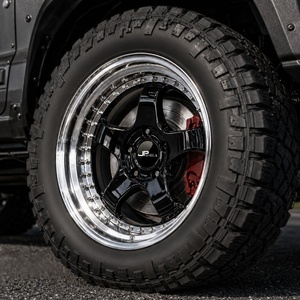 Juego de 3 Ruedas de Aleación Forjada de 5 Radios, Diseño Cóncavo Profundo, Acabado Negro Pulido Tipo <span class=keywords><strong>Espejo</strong></span>, para Autos de Alto Rendimiento # JM7170 - Product Image 2