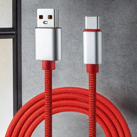 Câble de données USB Type-C 5A à charge rapide avec blindage tressé pour téléphone portable, ordinateur et écouteurs, 1m, conducteur en cuivre pur, en nylon