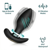 Kabelloser 360° Rotations-Prostatamassager für Erwachsene mit App-Fernbedienung, Analplug aus ABS+Silikon, IPX7