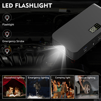 Power Bank Booster Aki Mobil 16000mAh Portabel, Starter Jumper Motor Truk, Layar Digital, Lampu LED, Paket Baterai Lithium