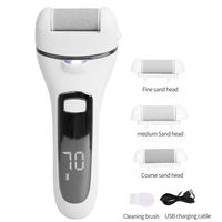 Lime électrique pour pieds et ponceuse à callosités avec tête en acier inoxydable et écran LED pour l'élimination des peaux mortes