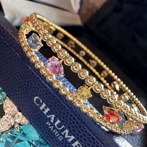 Bracelet jonc élastique double rang de perles en pierres précieuses naturelles en or 18 carats Xinfly Fine Jewelry - Product Image 2