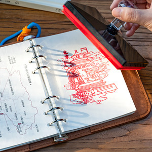 Cuaderno de Viaje Personalizado con Sello de Fieltro, Recuerdo de Registro en Aeropuerto, con Cubierta de <span class=keywords><strong>Tela</strong></span> Extraíble y Hojas Sueltas, Sello de Huella de Viaje - Product Image 6