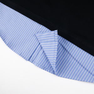 T-shirt da uomo personalizzata nera girocollo a maniche corte con inserti in tessuto, maniche in jersey 100% cotone, vestibilità regolare, <span class=keywords><strong>logo</strong></span> stampato - Product Image 6
