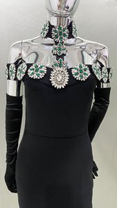 Vestido Negro Tipo Venda Nuevo Elegante de Lujo para Mujer al por Mayor para Graduación con Lazo de Diamantes Ocasión Formal Cumpleaños Cóctel Fiesta de Noche - Product Image 6