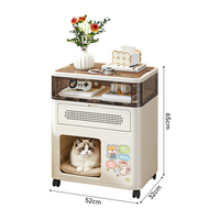 Boîte de rangement pliable pour table de chevet, tiroir de rangement, organisateur de chevet, meuble pliant avec couvercle en bois et porte transparente