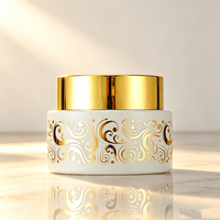 Bakhoor 150ml Contenant cosmétique en verre blanc avec bouchon à vis en plastique noir pour soins de la peau, crème pour les yeux, lotion, emballage OEM disponible