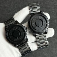 Montre-bracelet PINTIME pour homme, en acier inoxydable, avec bracelet en alliage, à quartz, à aiguilles magnétiques, style dessin animé, luxe antique