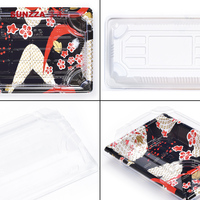 Sunzza-embalaje de comida para tienda japonesa/supermercado, plástico desechable, rectangular, 10 unidades