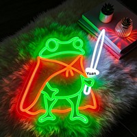 Kustomisasi Profesional Lampu Neon Katak Multiwarna LED Dekorasi Dinding Bertenaga USB untuk Rumah, Bar, Pesta
