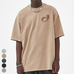 Logotipo personalizado lavado ácido Vintage 100% algodón 275GSM Streetwear gráfico camiseta Unisex ropa de punto de peso pesado - Product Image 2