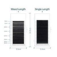 Fait à la main, vente chaude, noir mat coréen PBT pur noir Volume cachemire cils Extension de cils