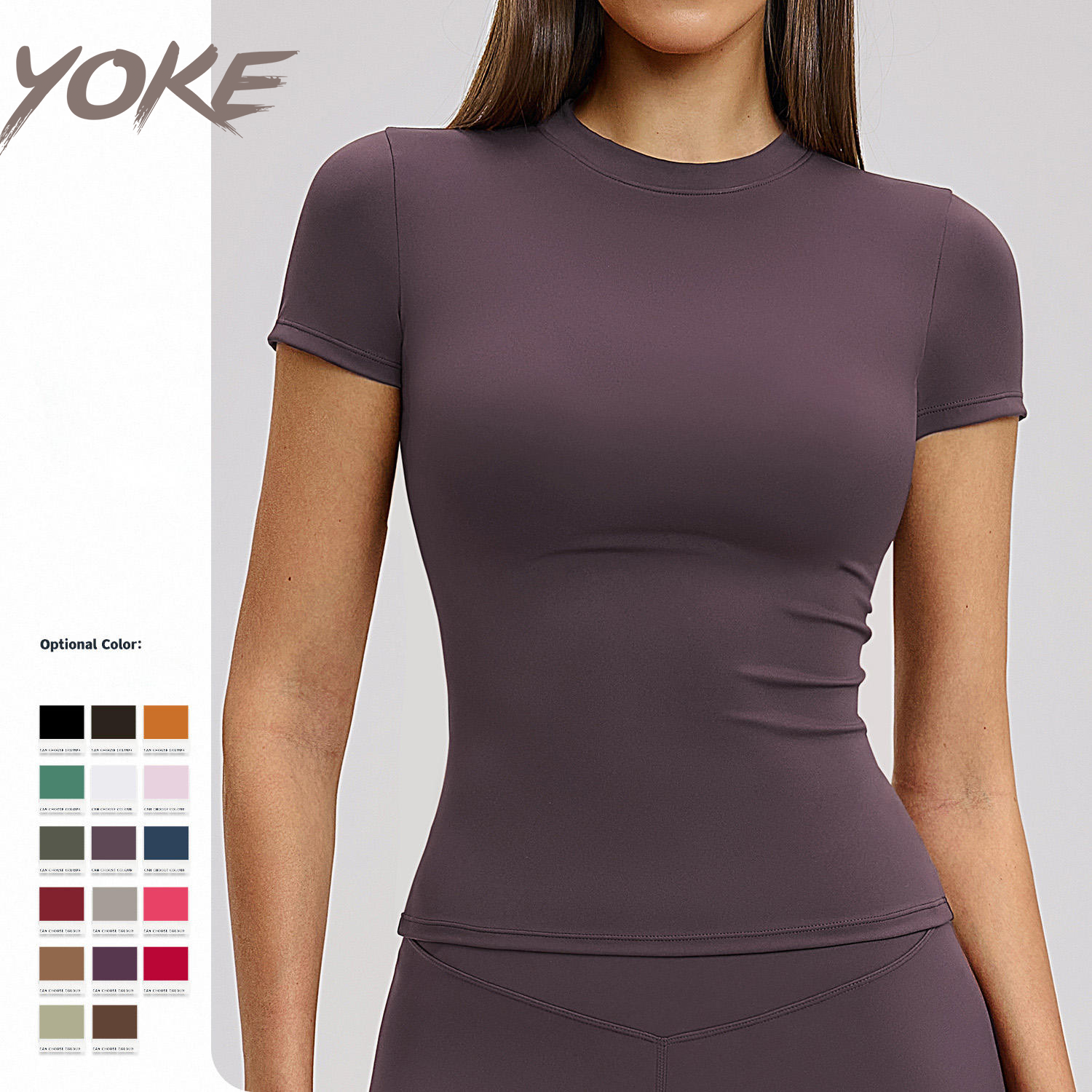 YK Custom High Quality Softness Sportswear Women Crewneck Short Sleeve Gym Tshirts Slim Fit Yoga T Shirts Sports Fitness Top