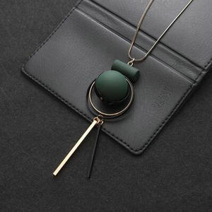 韓国ファッションパーソナライズラウンドビーズサークルセーターチェーンネックレス - Product Image 5