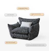 Moderner Designer-Loungesessel, Strukturierter Gewebter Stoff Komfortabler Sofastuhl für Wohnzimmer Schlafzimmer Hotel Heim-Möbel