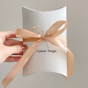 Boîtes en carton écologiques biodégradables personnalisées avec logo imprimé, forme oreiller, pour emballer des collations, des desserts, des bonbons, des pâtisseries - Product Image 2