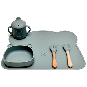 100% cấp thực phẩm Silicone BPA miễn phí bé ăn thiết lập trẻ em ăn tối đặt không độc hại hút mạnh mẽ không trượt bộ bé ăn - Product Image 4