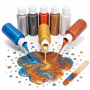 <span class=keywords><strong>Peinture</strong></span> <span class=keywords><strong>acrylique</strong></span> fluide non toxique prête à verser 60 ml, mini <span class=keywords><strong>peinture</strong></span> à couler haute brillance pour toile, bois, bricolage pour enfants et débutants en art - Product Image 1