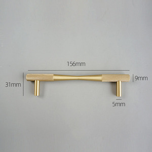 简约轻质奢华滚花黄铜拉手衣柜橱柜鞋柜门把手 - Product Image 6