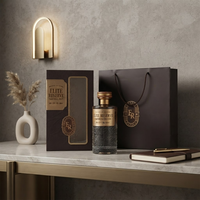 Caja de Regalo de Lujo Personalizada para Licores, Estuche Rígido Marrón con Detalles en Mármol Dorado para Whisky y Marcas de Prestigio