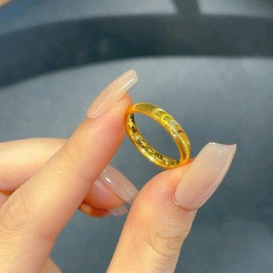 CNC Gold Cat's Eye <b>Ring</b> 24k Gold Plated <b>Plain</b> Band Minimalist Design Unisex Jewelry Gift - Product Image 4