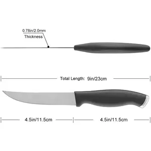 4x4.5 इंच स्टेक चाकू, स्टेनलेस स्टील, सॉफ्ट टीपीआर हैंडल, डिशवॉशर सुरक्षित। रसोई/टेबल/पिकनिक सूट