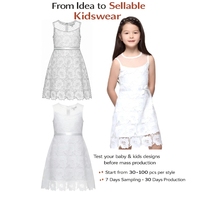 Robe d'été sans manches en dentelle pour enfants, personnalisée ODM, respirante, écologique, avec doublure en coton, pour demoiselles d'honneur