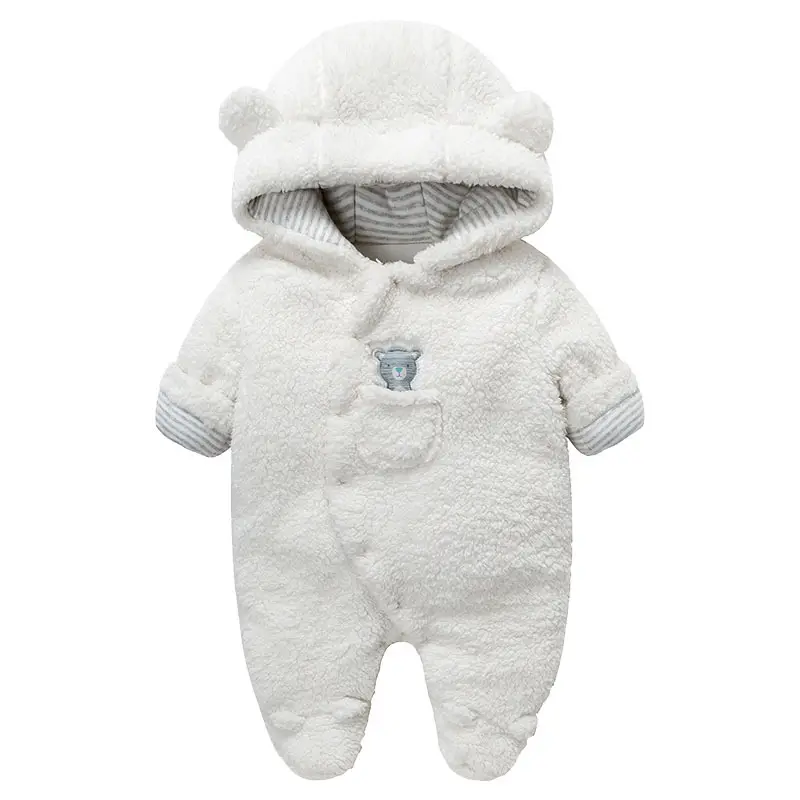 Bebé de Punto con Forro Polar Traje de Nieve Infantil Niño Niña Invierno Cálido Mameluco Mono Ropa de Navidad 
