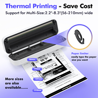 Impresora Térmica Portátil D80 A4, Impresora Inalámbrica BT USB sin Tinta para Oficina, Estudio, Construcción, Viajes, Etiquetas de Tatuajes, 265x80x48mm
