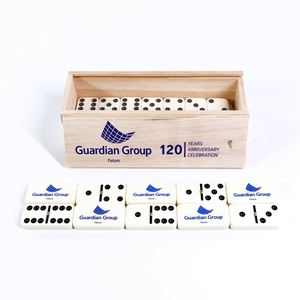 Accesorios de Casino Promocionales, Juego de Dominó Doble 6 con Caja y Soporte para Fichas, con Impresión de Logotipo - Product Image 1