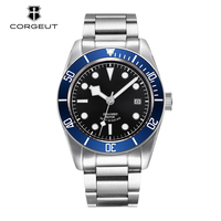 Montre automatique de plongée pour homme avec mouvement Seiko NH35 de 41 mm, sans logo, logo personnalisé, bracelet en acier inoxydable, montres mécaniques