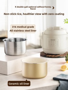 Cuisinière à <span class=keywords><strong>riz</strong></span> électrique de style <span class=keywords><strong>japonais</strong></span> Soseki pour 3-4 personnes, <span class=keywords><strong>autocuiseur</strong></span> électrique pour 1-2 personnes, acier inoxydable 316, revêtement céramique, 3L - Product Image 3