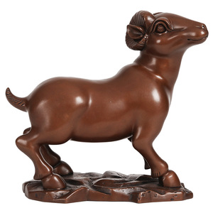 Purple Copper Zodiac Sheep Figurine Feng Shui <b>Desk</b> Decor Home Office Decoration Chinese New Year Gift Single Piece - Product Image 4