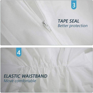 Trajes de Protección Desechables Tipo 5 y Tipo 6, Transpirables, para Pintores, con Capucha, Blancos, Microporosos, Antiestáticos, con Certificado CE - Product Image 4