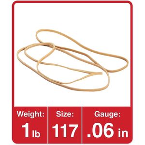 UNV01117 Bandas Elásticas Universales para el Hogar de 0.06 Pulgadas Tamaño del calibre 117 Beige (Paquete de 210) - Product Image 4
