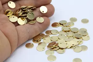 Factory Wholesale Plated Round Coins Pendant Stainless Steel Gold Spacer Bracelet Charms For Necklace Jewelry Making Disc Charms