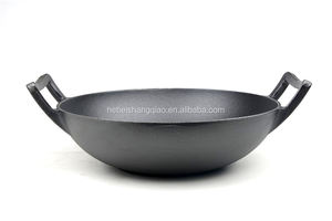 <span class=keywords><strong>Wok</strong></span> tradicional chinês com alça dupla, frigideira grande adequada para todas as fogões, <span class=keywords><strong>wok</strong></span> de ferro fundido com tampa de madeira, 36 cm - Product Image 5