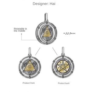 Collar con Colgante Ojo que Todo lo Ve de Acero Inoxidable, Joyería con Símbolo Illuminati, Amuleto Masónico, Amuleto de Protección, Cadena Gótica para Hombre - Product Image 4