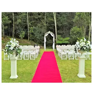 Haima customized nylon plain aisle runner rug hollywood traditional red wedding carpets
