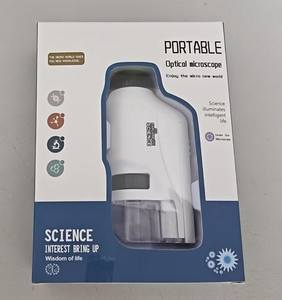 Niños estudiantes ciencia biología enseñanza portátil Mini bolsillo LED luz alimentado por batería microscopio con aumento de 60X-120X - Product Image 2