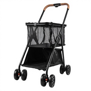 Cochecito plegable impermeable <span class=keywords><strong>para</strong></span> mascotas con 4 ruedas <span class=keywords><strong>para</strong></span> gatos y perros pequeños y medianos Cochecito <span class=keywords><strong>para</strong></span> perros - Product Image 1
