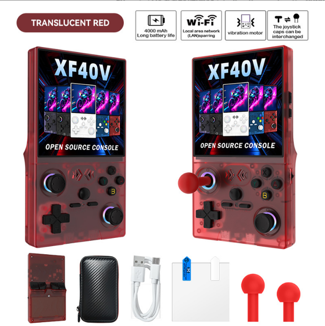 LINUX System XF40V Handheld Game Console 4.0" Screen 64GB 30+ Simulators 4000mAh Battery Portable Retro Video Game Console