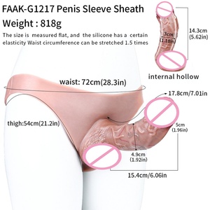 Hollow Strap on <b>Dildo</b> Realistic Penis for Men 7 Inch Wearable Realistic Male Penis Sleeve Pants Harness Male Strap on Extender - Product Image 2