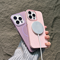 Casing HP Glitter Laris Manis dari Pabrik untuk iPhone 16 17 Pro, Penutup Ponsel Magnetik Bubuk Berkilau untuk iPhone 11 12 13 14