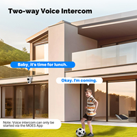 Moes Tuya Smart WiFi Caméra de sécurité extérieure 8MP Double écran 2.4G/5G IP65 Étanche Détection de mouvement Suivi automatique Audio bidirectionnel